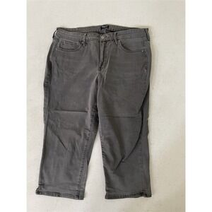NYDJ 16 Curves 360‎ Cropped Capri Gray Stretch Denim Womens Jeans